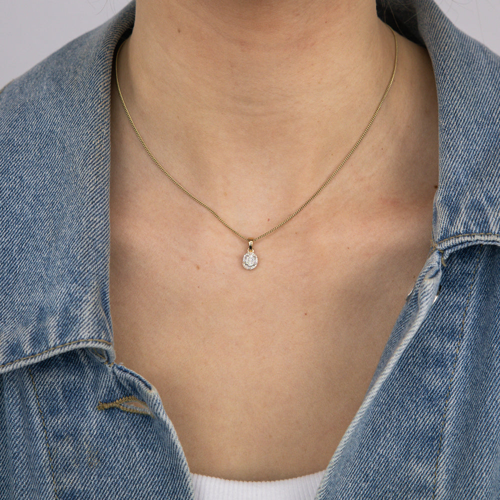 1/10 Carat Diamond Pendant in 9ct Yellow Gold - Elegant Necklace for Women, Perfect for Anniversary, Birthday & Valentine's Day Gifts