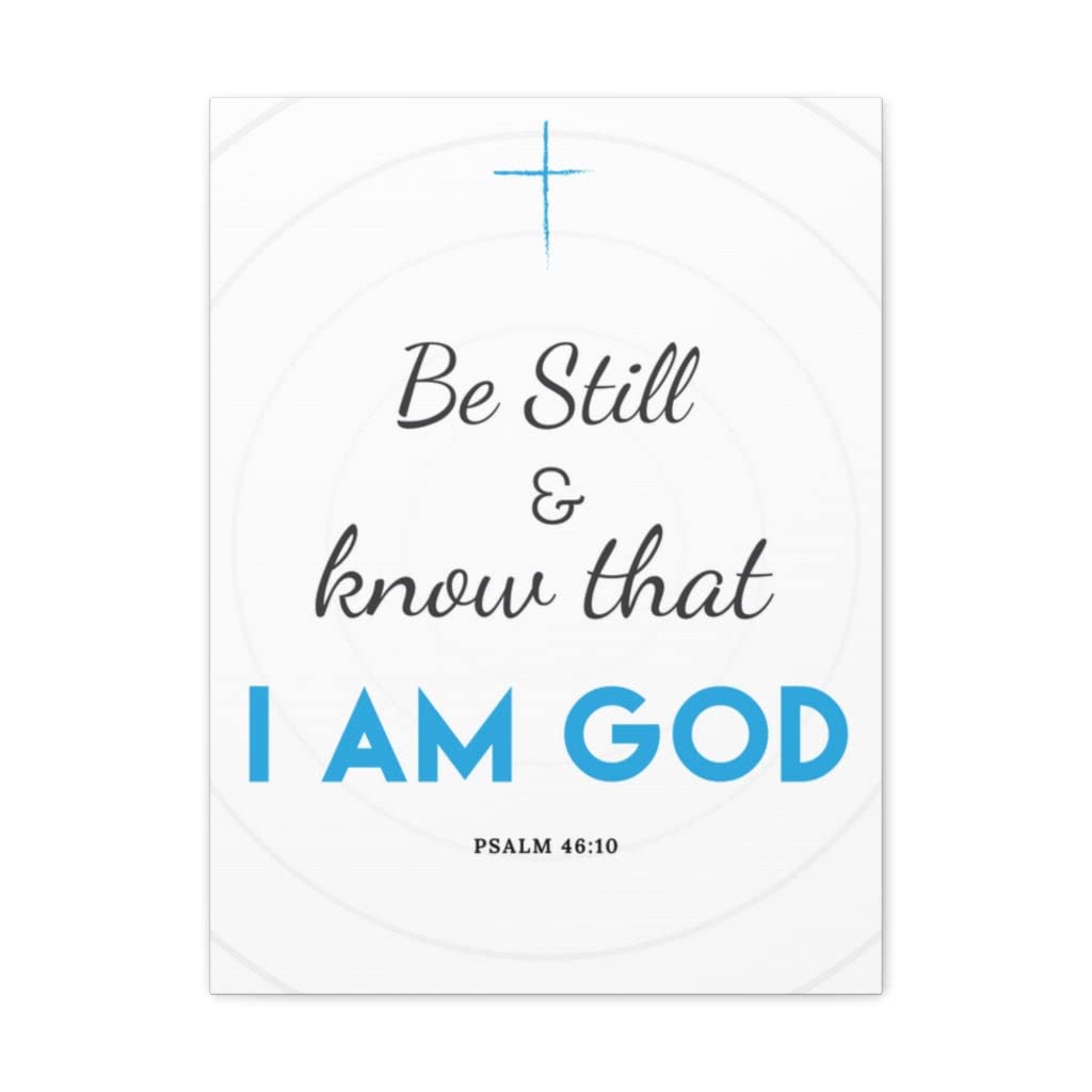 Christian Wall Art - 'Be Still and Know' Psalm 46:10 Bible Verse Canvas Print - Ready to Hang Scripture Home Decor for Living Room, Bedroom & Prayer Space
