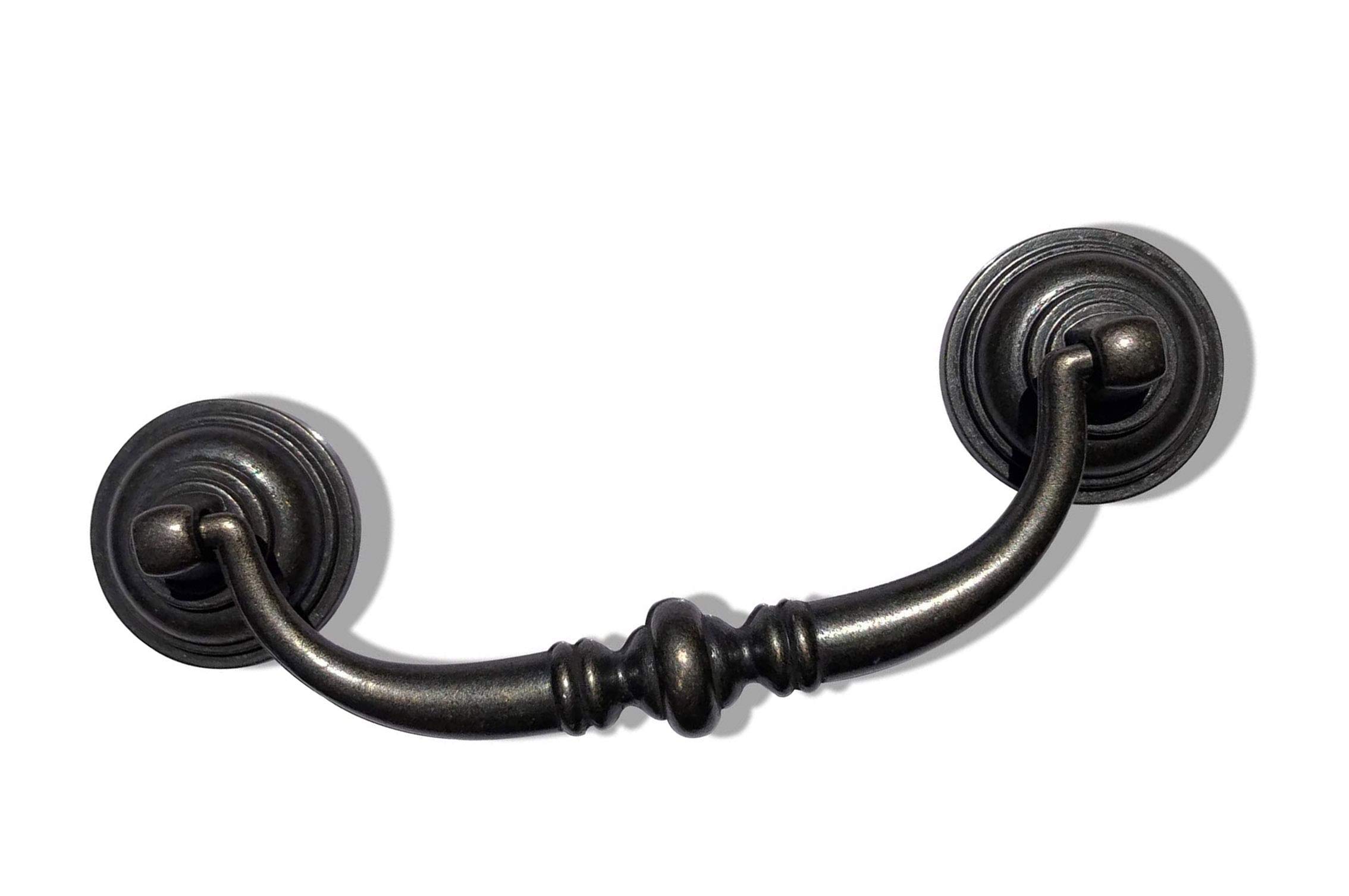 4Pcs Classic Iron Bail Drop Cabinet Pulls - Vintage Black Metal Swing Drawer Handles for Kitchen, Bathroom & Office (4-1/4