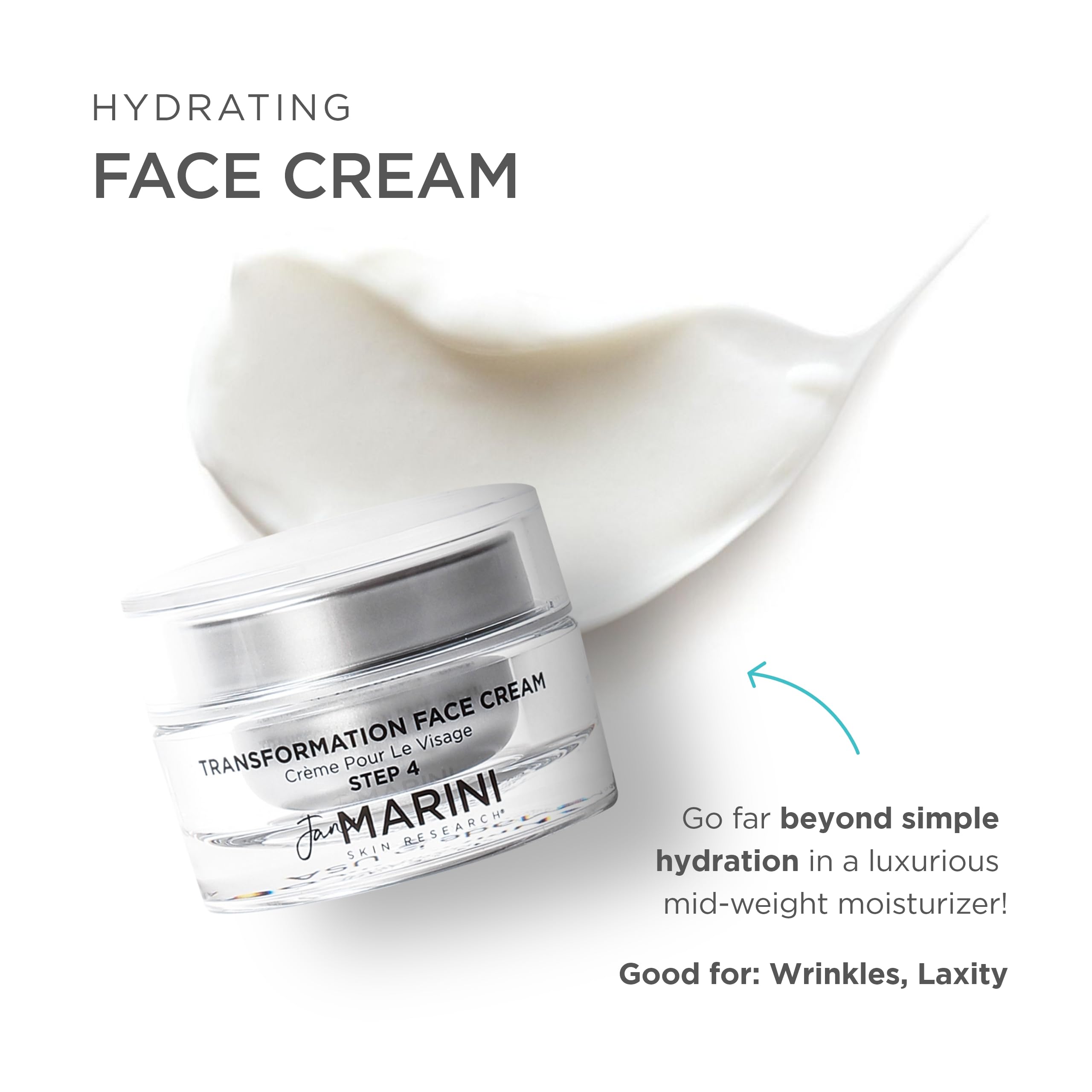 Jan Marini Skin Research Transformation Face Cream - Daily Hydrating Moisturizer for Dry, Oily & Combination Skin - Anti-Aging Facial Cream with Hyaluronic Acid - 1 oz | Day & Night Use for Glowing Skin