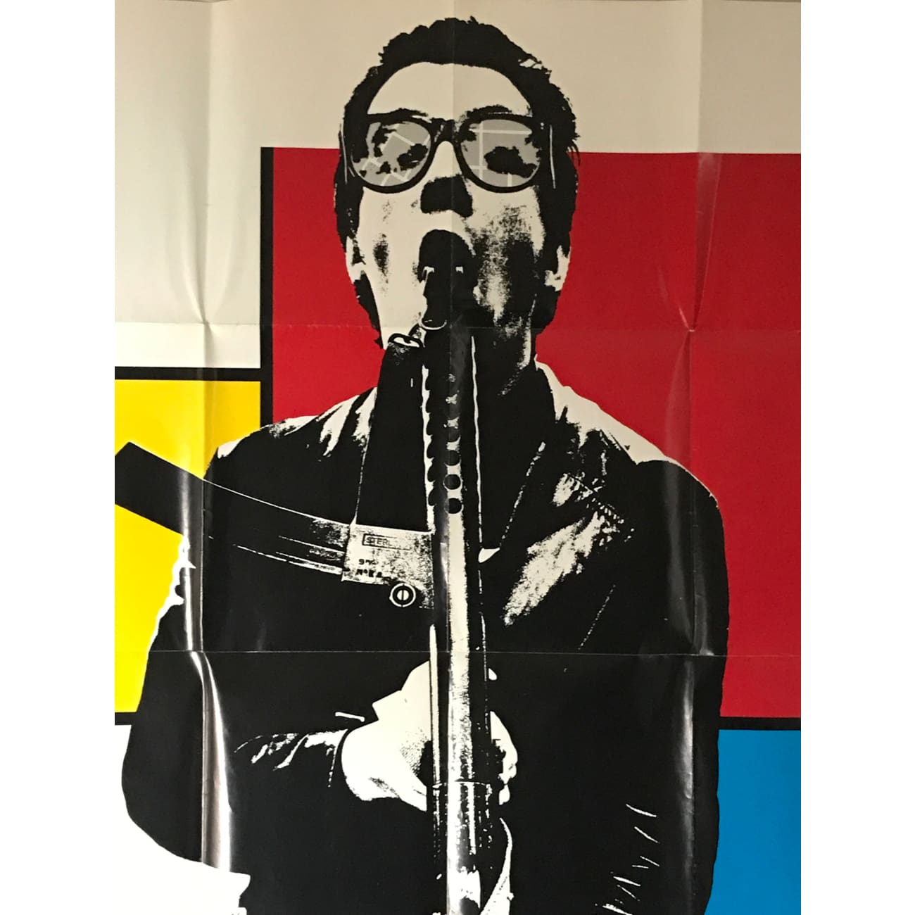 Elvis Costello 80s Vinyl Record LP Insert Poster - Rare Collectible Music Memorabilia for Home Decor & Music Room Display
