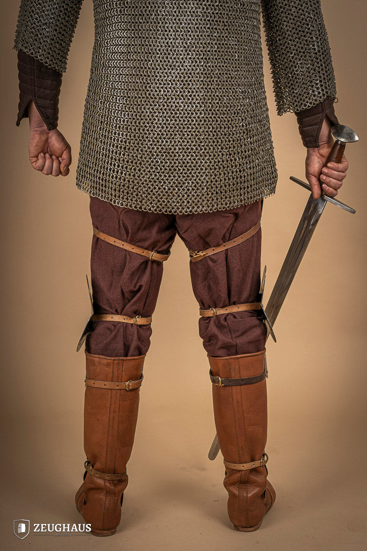 1.6mm Full Leg Armor - Polished Stainless Steel Medieval Knight Leg Protection for LARP, Cosplay & Renaissance Fairs