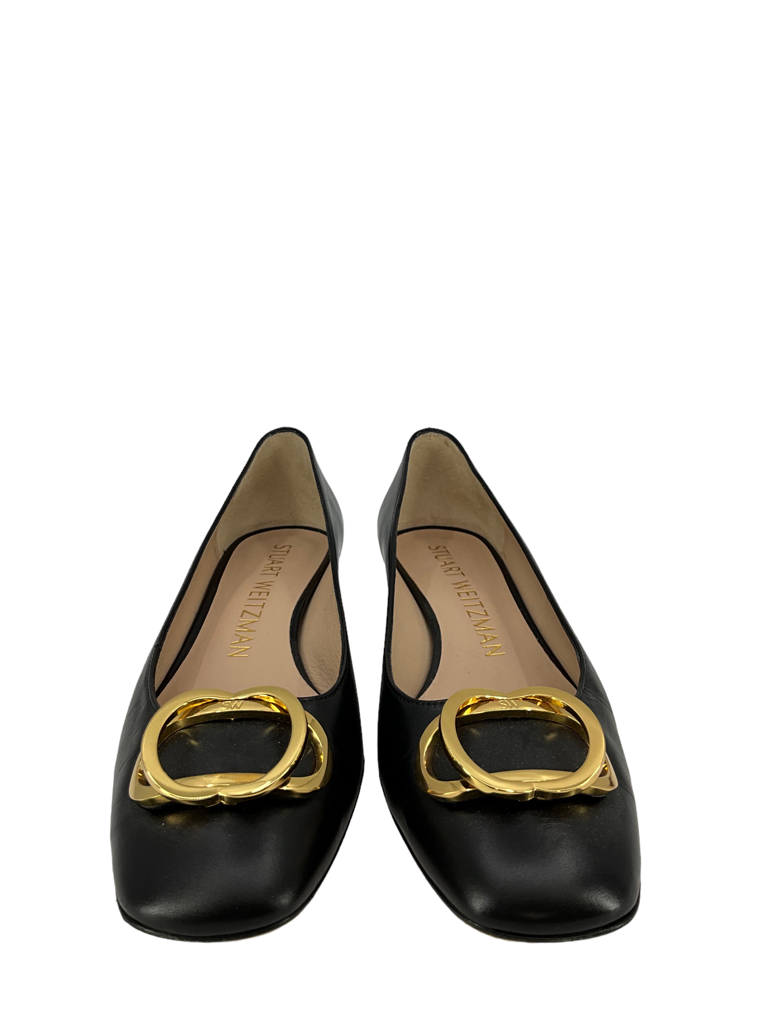 Stuart Weitzman Genuine Leather Ballet Flats for Women - Size 8 | Comfortable & Stylish Slip-On Shoes for Work, Travel & Everyday Wear