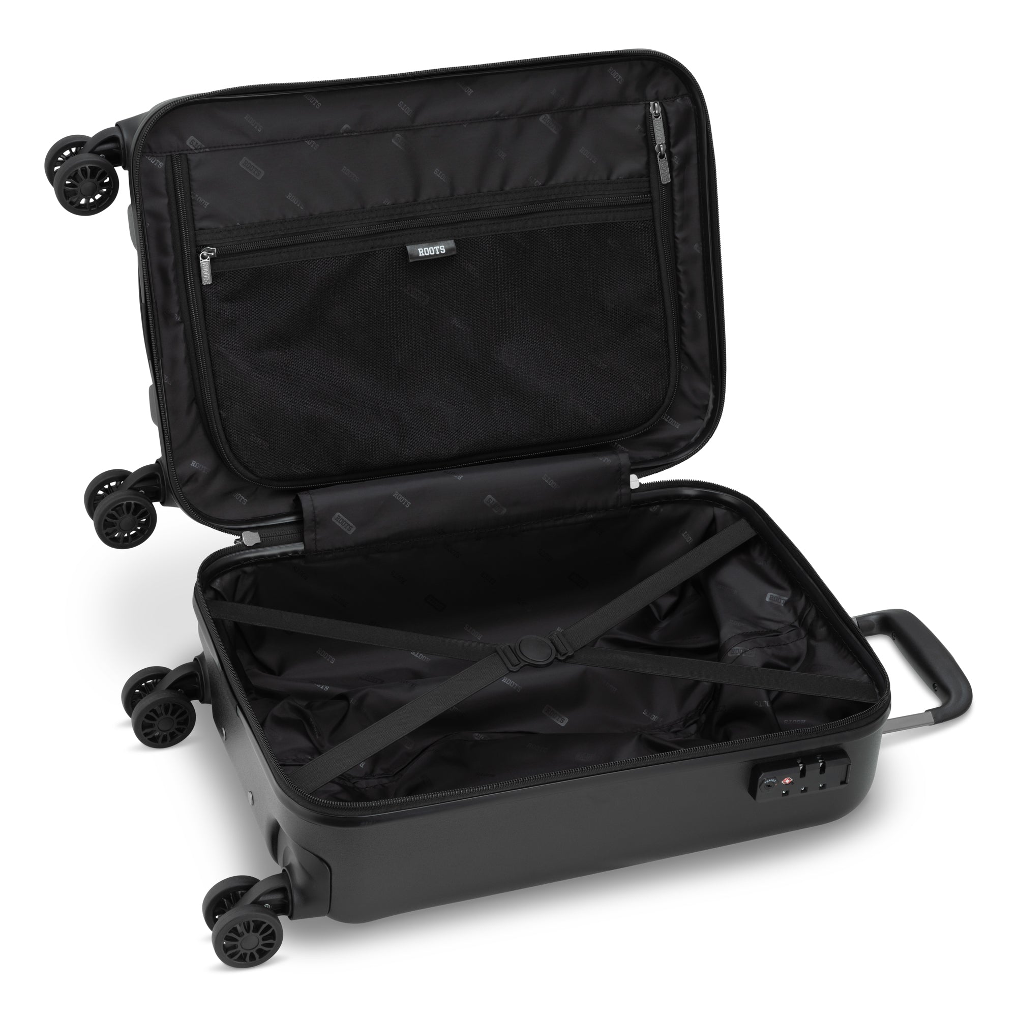 Roots Chalet Spinner Carry On Luggage - Lightweight Expandable Suitcase with 360° Wheels for Air Travel, Business Trips & Weekend Getaways