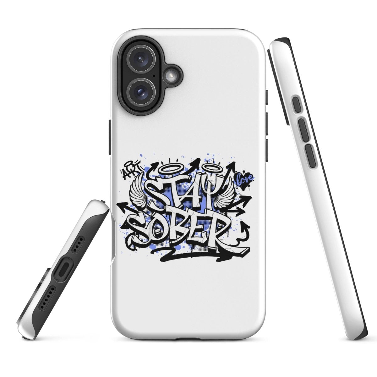 Stay Sober Graffiti Design iPhone Case - Trendy Protective Cover for iPhone 13/14/15 Pro Max - Perfect for Nightlife, Concerts & Urban Lifestyle