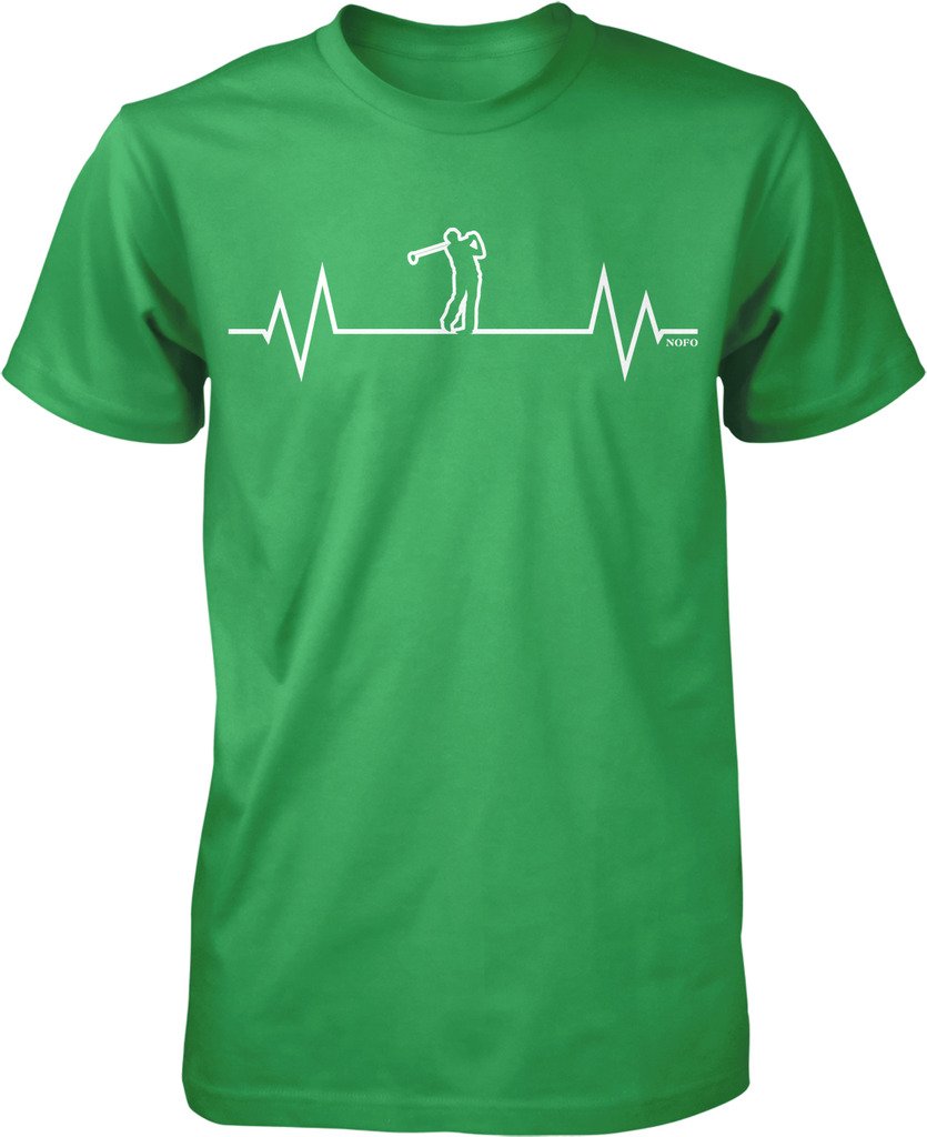 I Love Golf Men's T-Shirt - Golf Heartbeat Design for Casual Wear