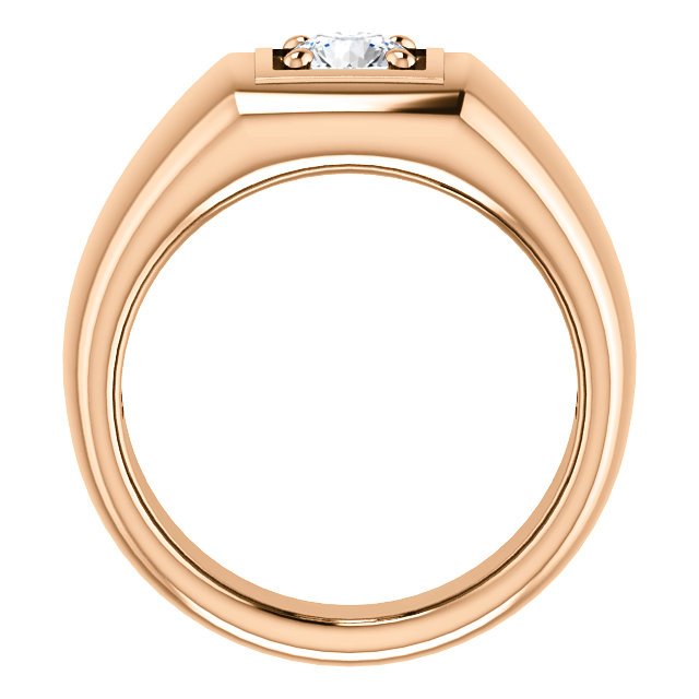14KT Gold 3/4 Carat Round Diamond Solitaire Ring for Men - Perfect for Engagement, Wedding & Anniversary Gifts