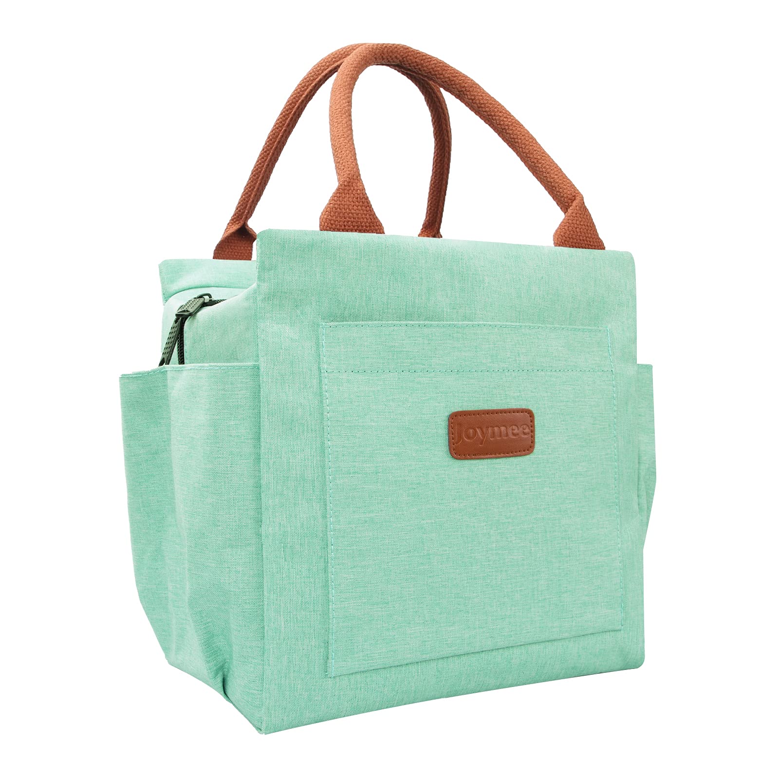 Joymee Insulated Lunch Bag for Women & Men - Large Leakproof Reusable Lunch Tote with Bottle Holder & Side Pockets - Perfect for Work, Office, Picnic, Travel & Outdoor Activities - Heather Teal