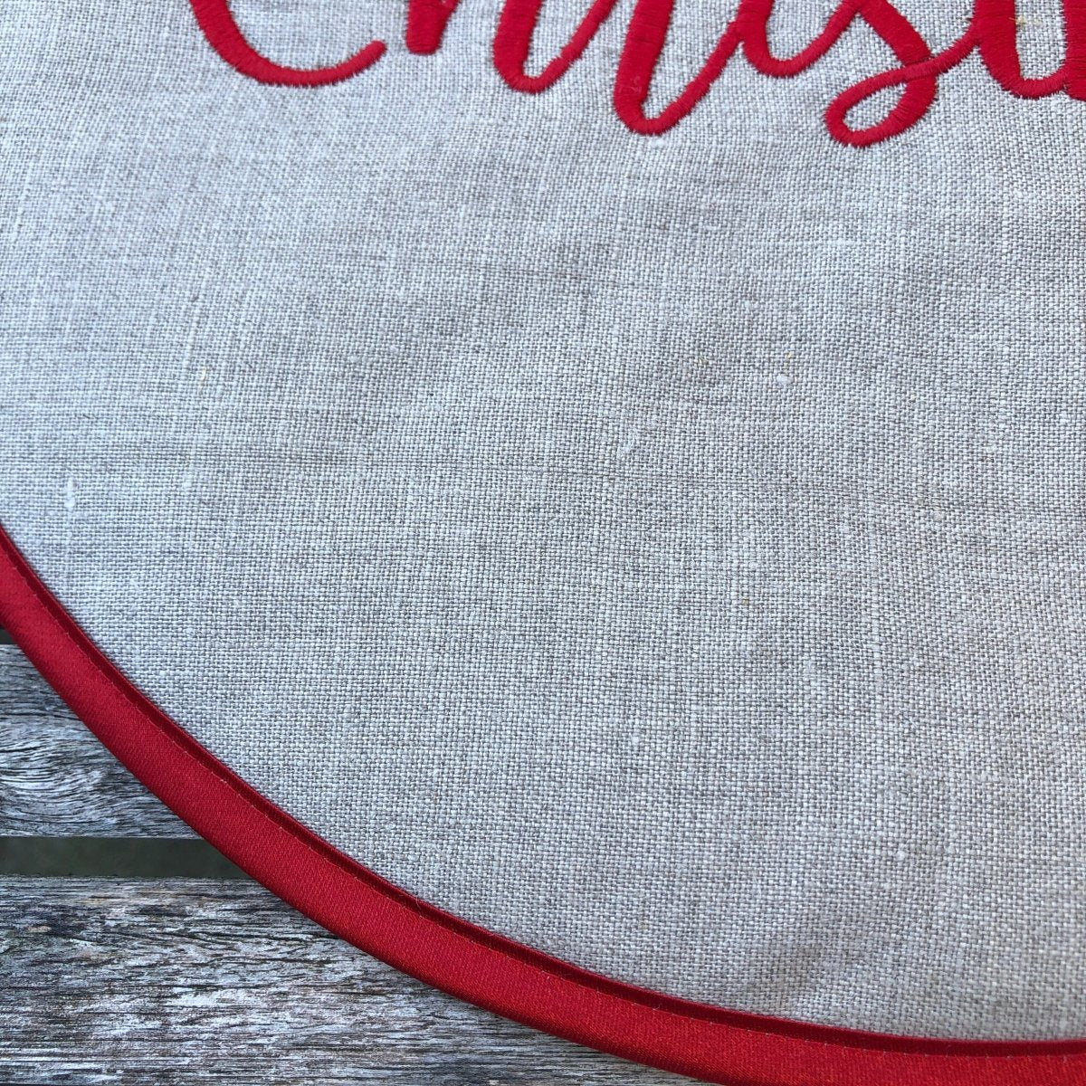 Natural Flax Linen AGA Lid Covers - Set of 2 for Christmas Decor & Kitchen Protection | Perfect for Holiday Cooking, Stovetop Safety, and Festive Home Decor