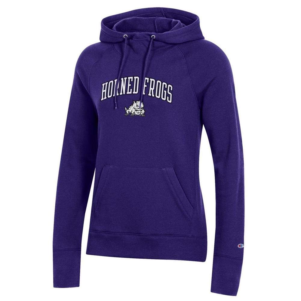 Champion Women's TCU Texas Christian University Hoodie - Fleece Pullover Sweatshirt for Casual Wear, College Spirit & Game Day Outfits