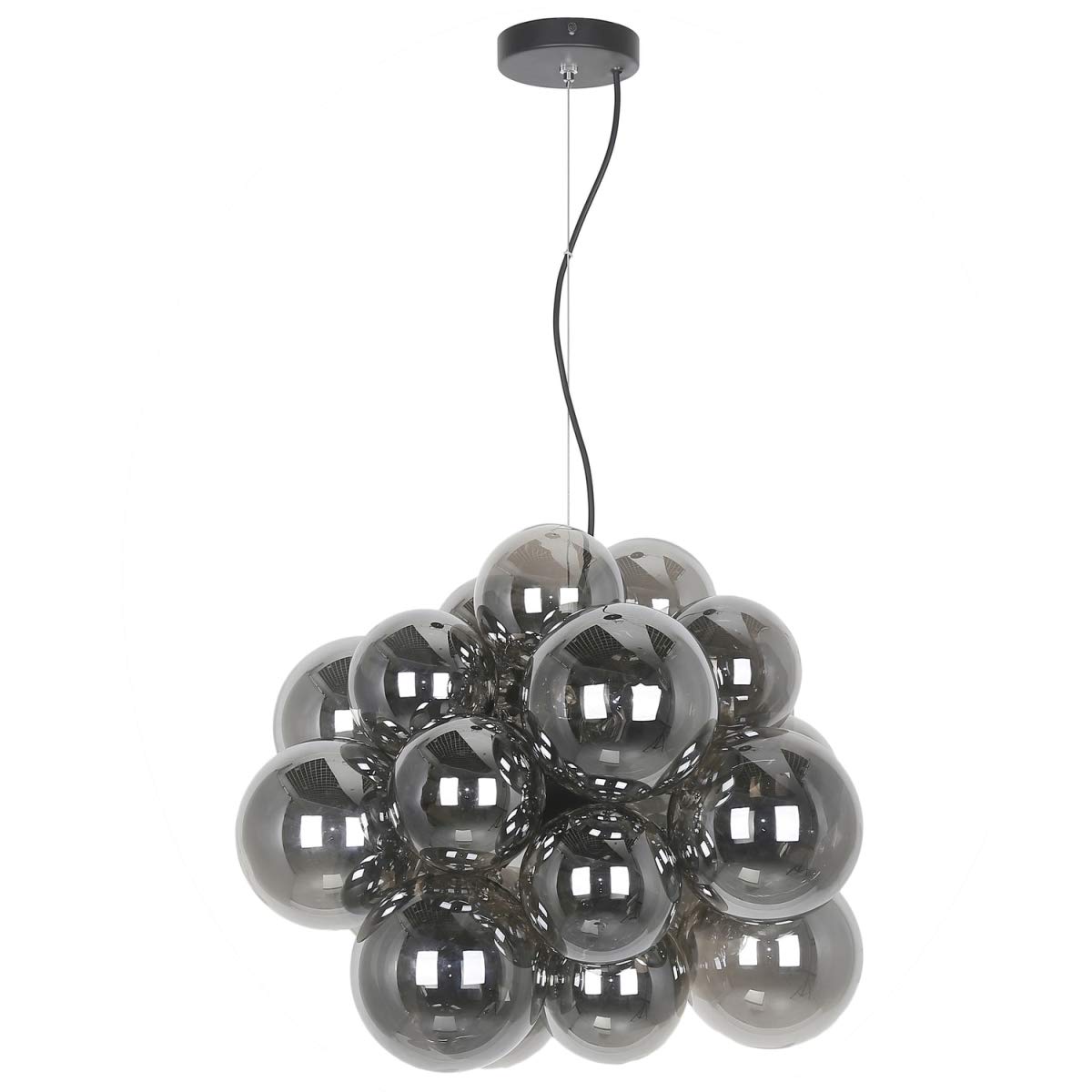 Comet 6-Light Halogen Pendant Ceiling Light with Smoked Glass Shade - Polished Chrome Finish for Dining Room, Kitchen Island & Modern Home Decor