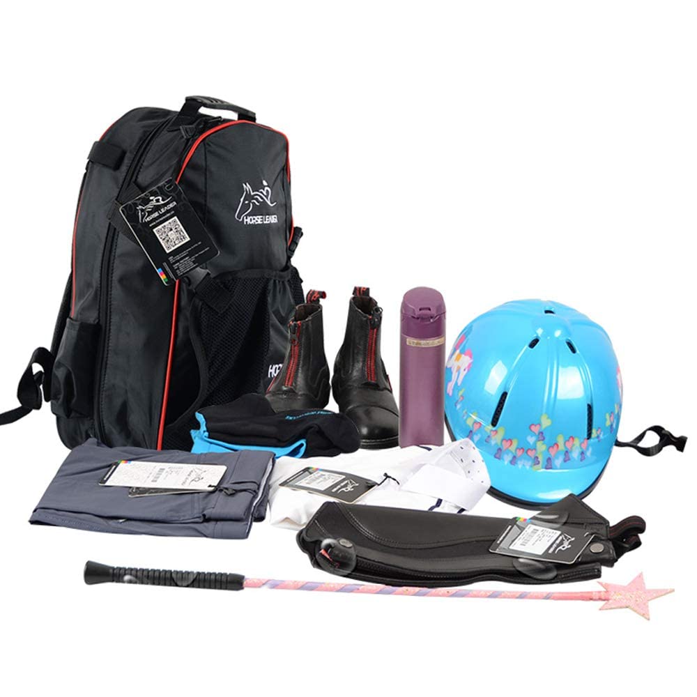 UNISTRENGH Professional Equestrian Backpack - Waterproof Horse Riding Boot & Helmet Storage Bag with Hat Compartment | Unisex Riding Gear for English Boots & Show Equipment | Perfect for Horse Shows, Trail Rides & Stable Organization