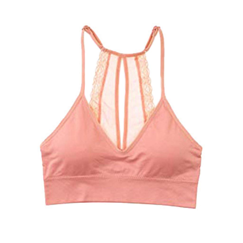1 PC Women's Seamless Stretch Lace Bra Padded Fitness Tank Top - Workout Vest for Yoga, Running & Gym - Comfortable Sports Bra for Active Women
