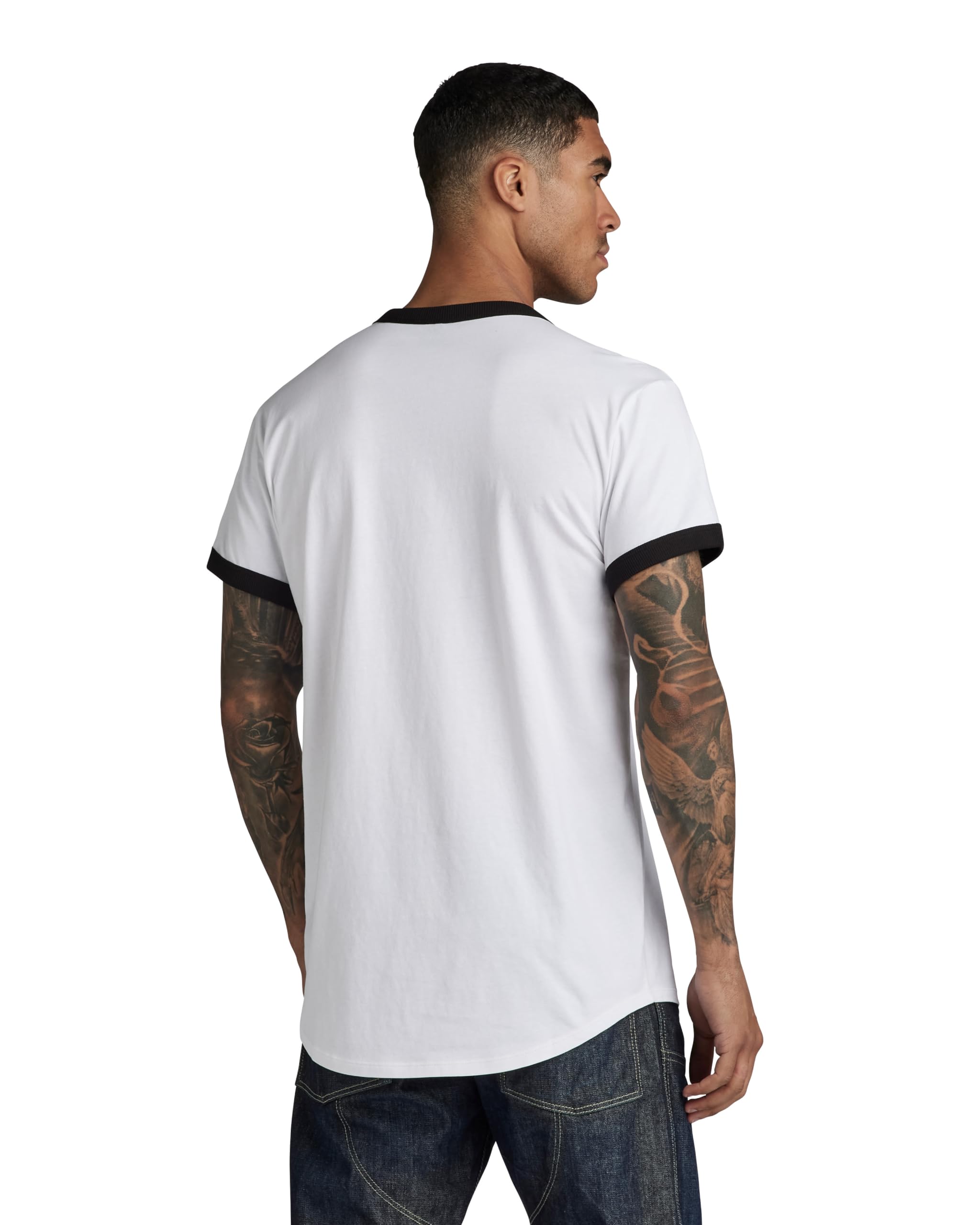 G-STAR Men's Lash Graphic Ringer T-Shirt - Stylish Vintage-Inspired Cotton Tee for Casual Wear & Street Fashion
