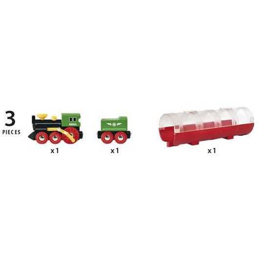 Brio Steam Train & Tunnel Set - Wooden Toy Train for Kids Ages 3+ | Classic Educational STEM Toy | Perfect for Pretend Play & Early Childhood Development | Great Gift for Birthdays & Holidays