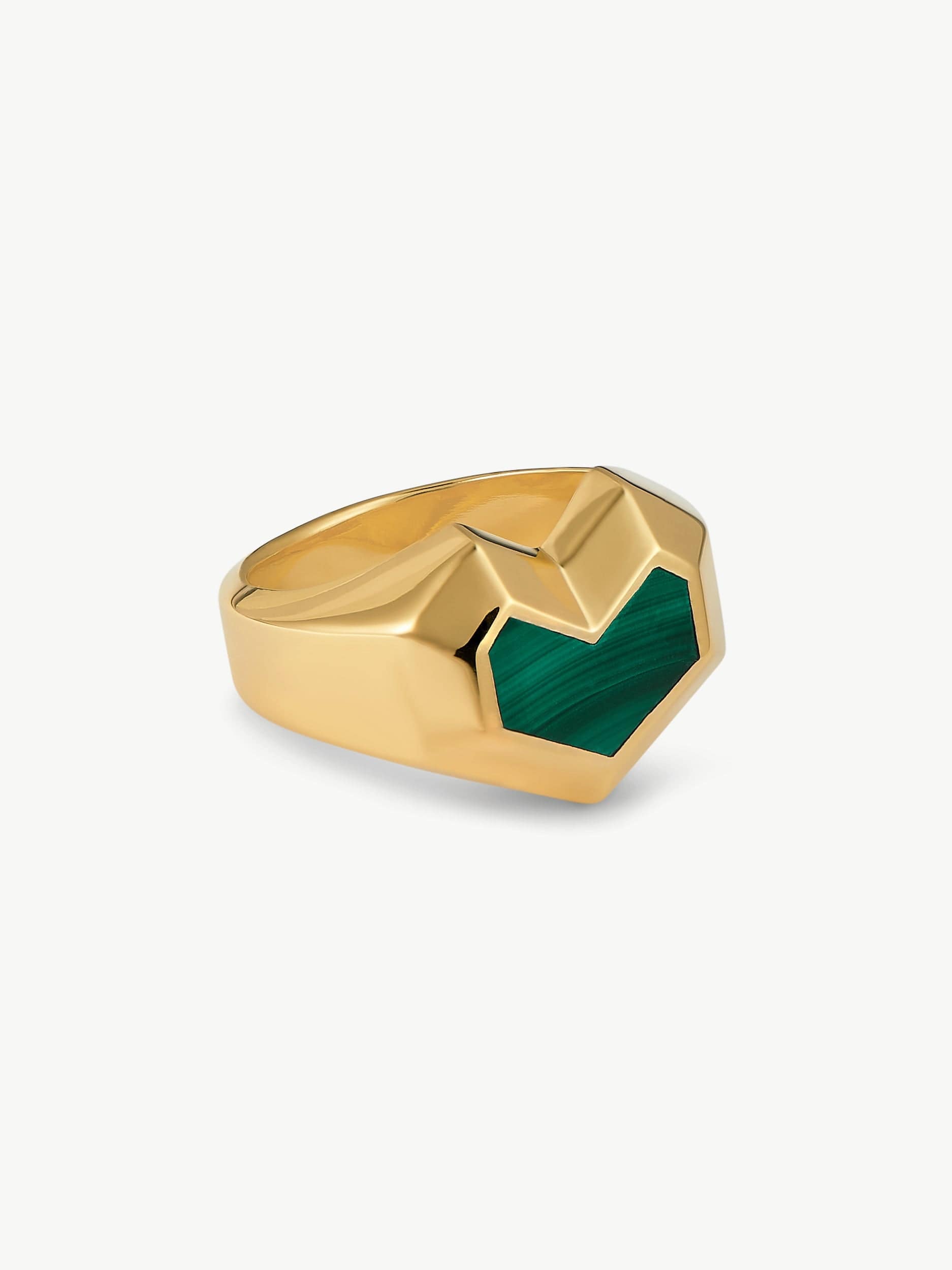 18K Gold Plated Malachite Ring for Women - Elegant Daryl Jewelry Gift for Birthday, Anniversary & Special Occasions