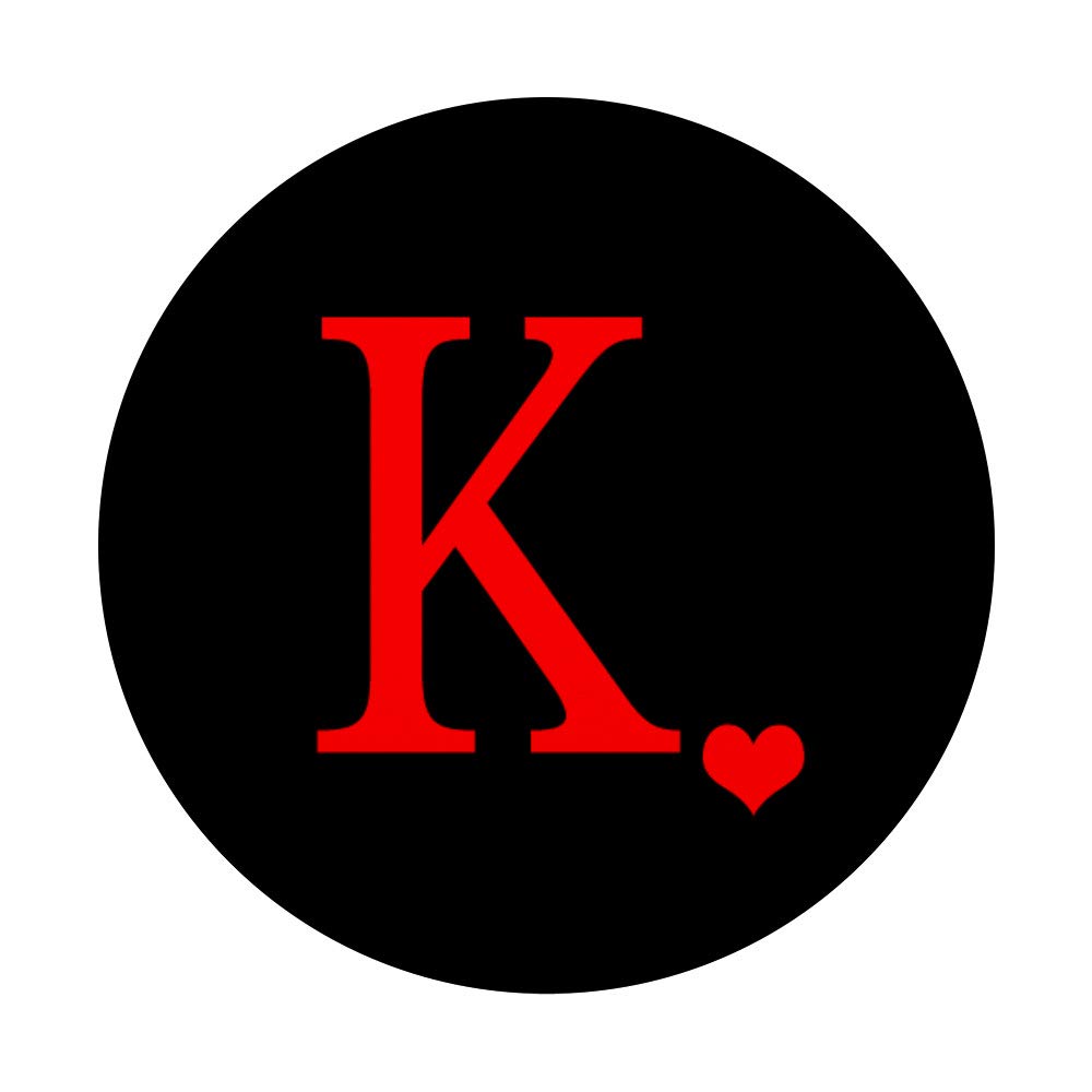 Red Initial Letter K Heart Monogram - Personalized Custom Name Necklace for Women - Perfect Gift for Birthday, Anniversary & Valentine's Day