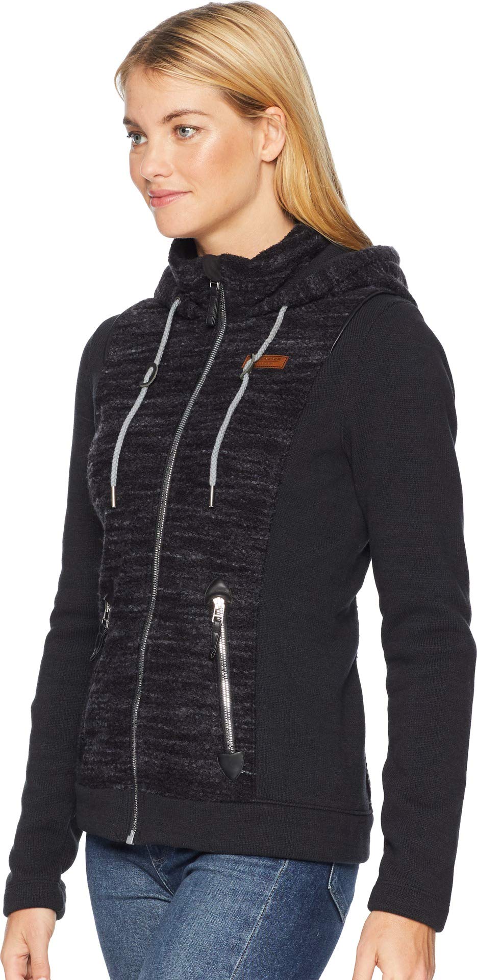 Obermeyer Women's Ella Fleece Jacket - Soft Warm Winter Coat, Black, Size XL | Perfect for Outdoor Activities, Hiking & Casual Wear