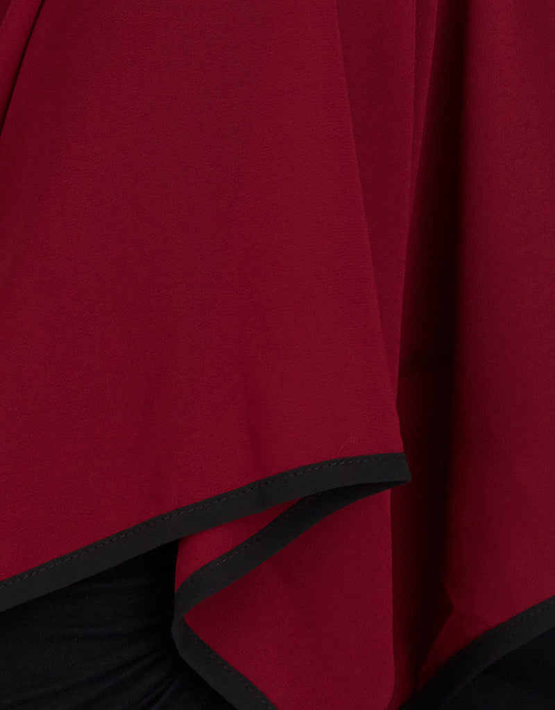 Stylish Piping Scarf in Shades of Red - Fashionable Winter Accessory for Women | Perfect for Cold Weather Outfits, Office Wear & Holiday Gifts