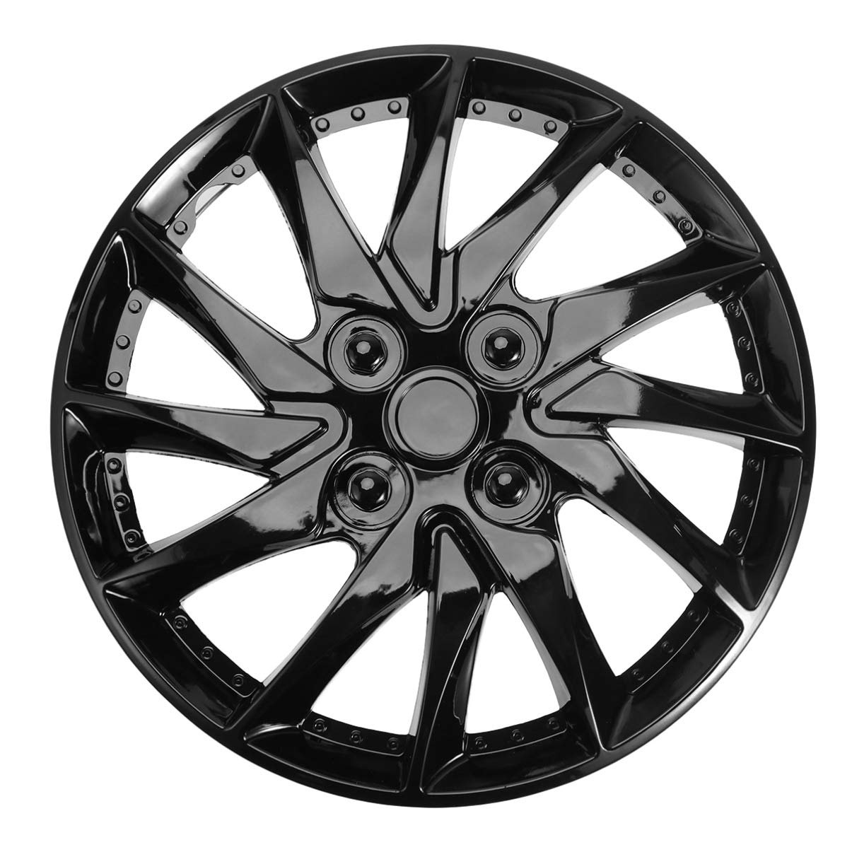 14-Inch Snap-On Car Hubcap Cover - Silver Black Replacement Wheel Cover for Auto Modification & Style Upgrade | Perfect for Sedans, SUVs & Trucks