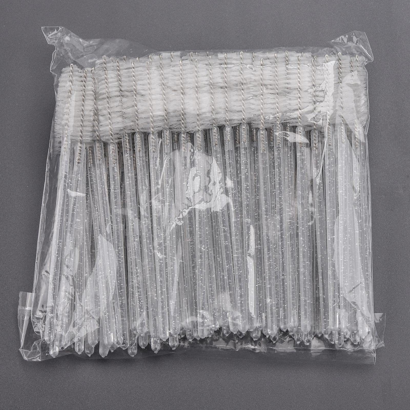 100 Pcs Disposable Mascara Wands - Crystal Spoolie Brushes for Eyelash Extensions & Eyebrow Grooming - White Lash Wand Applicators for Professional Makeup Kits & DIY Beauty - Perfect for Salons, Home Use & Travel Makeup Essentials