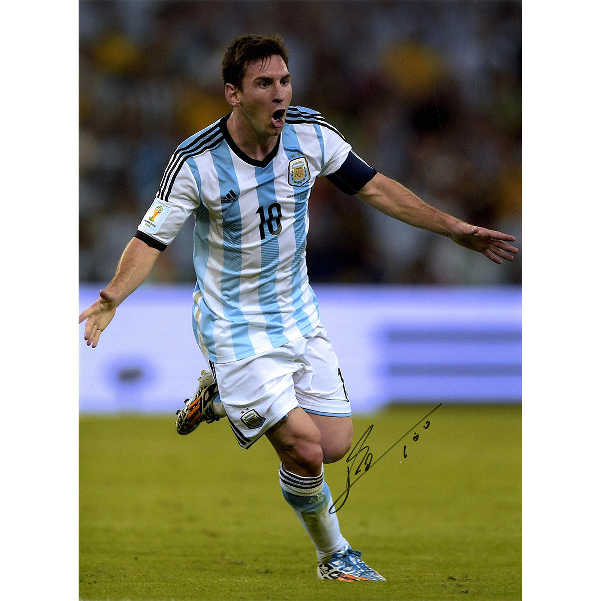 Authentic Leo Messi Signed Argentina World Cup Goal 12x16 Photo - Framed Soccer Memorabilia for Sports Fans & Collectors - Perfect for Man Cave, Game Room or Office Decor