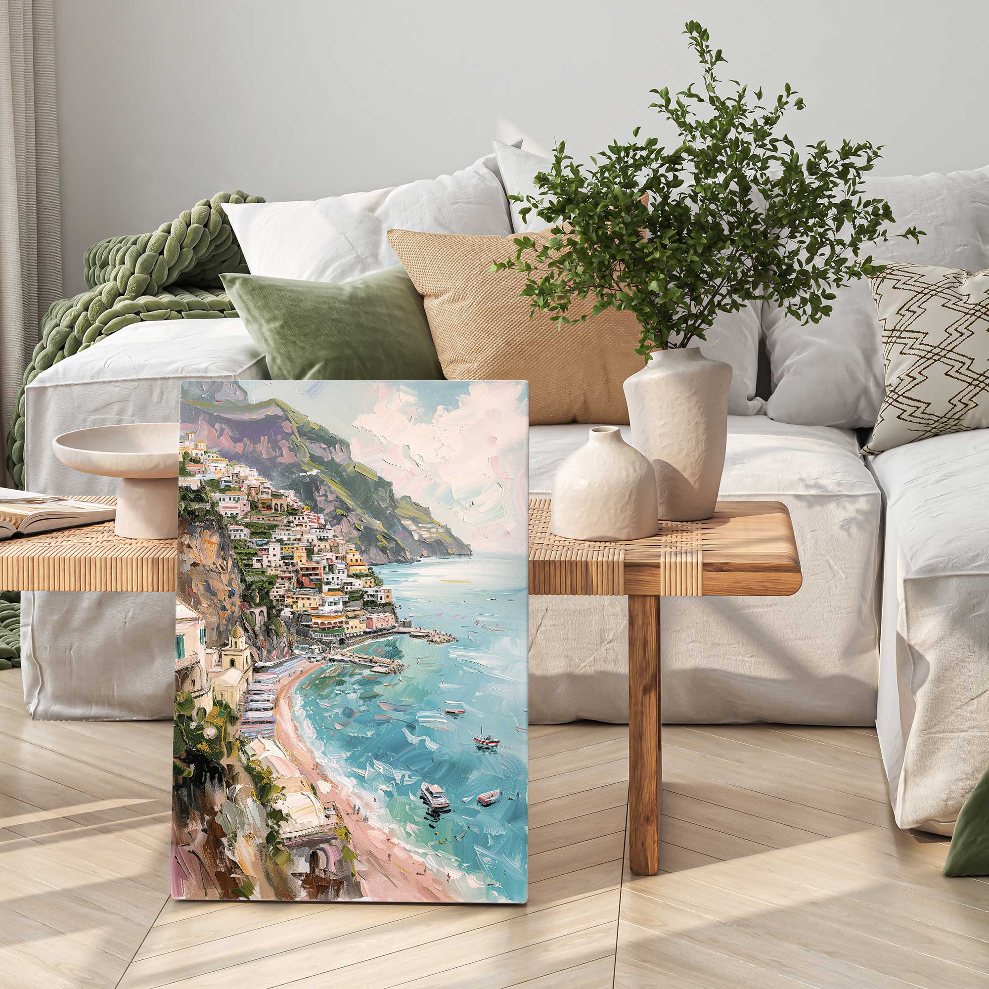 Coastal Charm Canvas Wall Art Print - Beach House Decor, Ocean Themed Painting for Living Room, Bedroom & Office