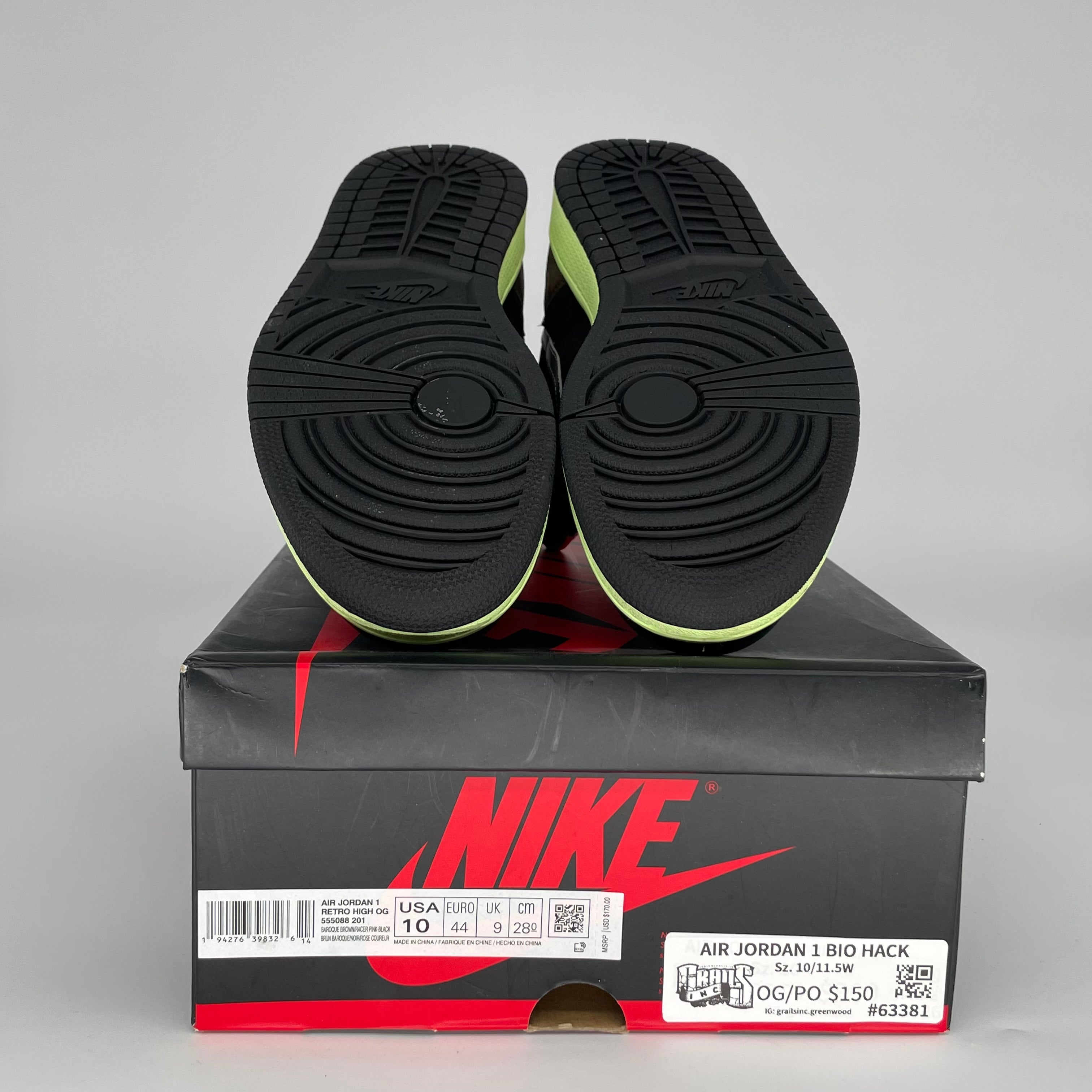 AIR JORDAN 1 BIO HACK Sneakers Men's Size 10 - 555088-201 Retro High OG Basketball Shoes for Streetwear & Casual Outfits