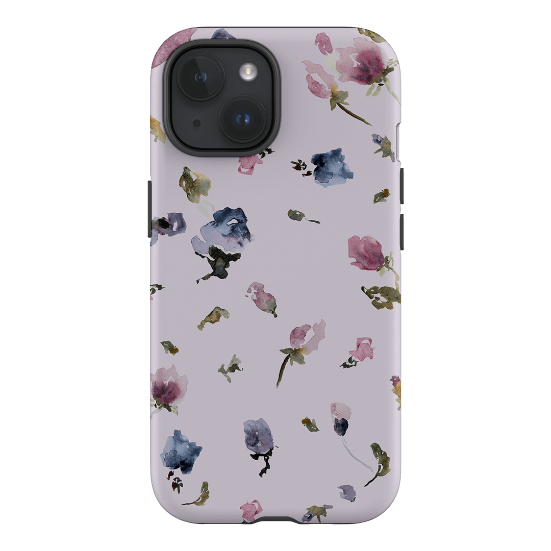 Violet Floral Phone Case for iPhone & Samsung - Slim Protective Cover with Botanical Design - Perfect for Everyday Use, Travel & Outdoor Activities