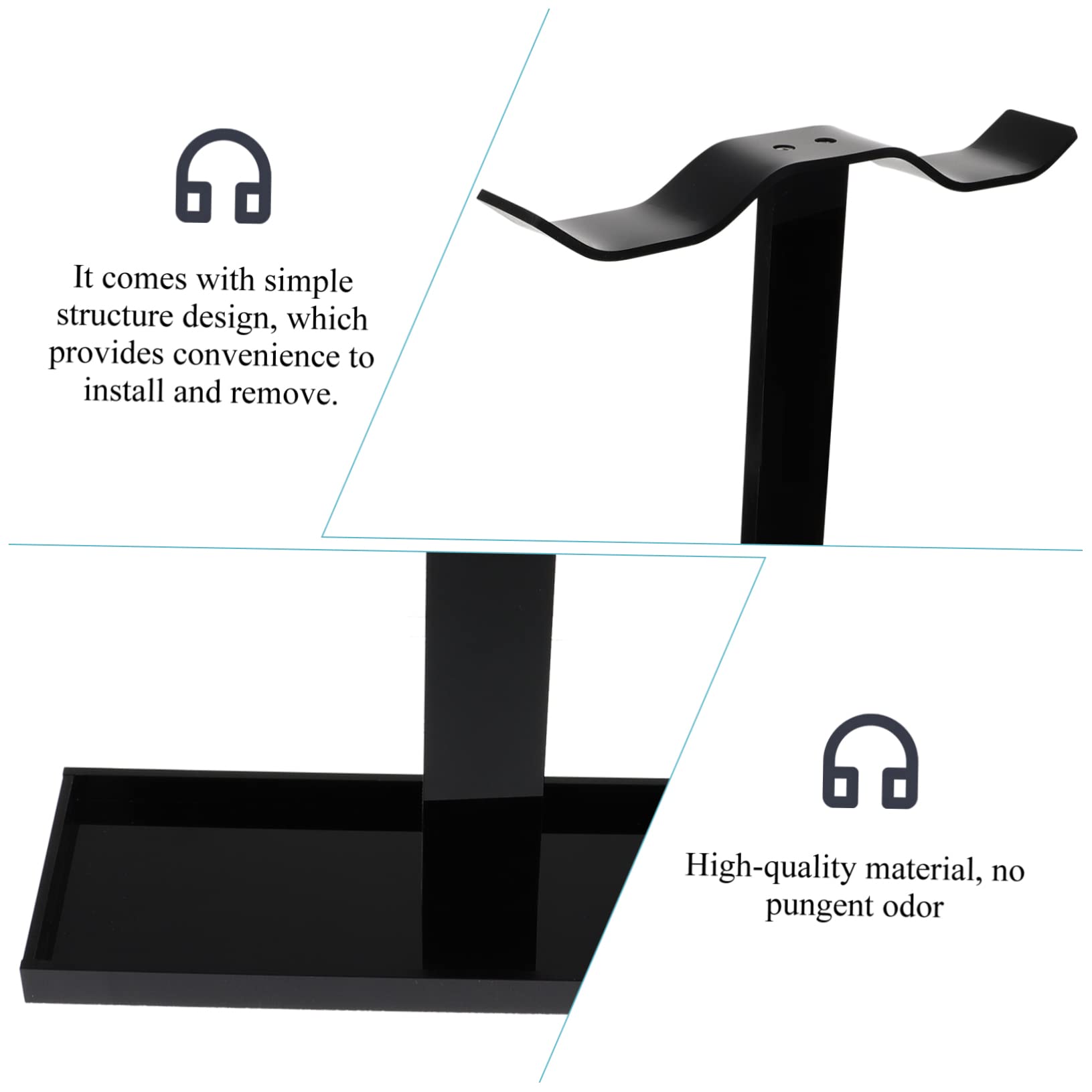 CAXUSD Acrylic Headphone Hanger Hook - Over Ear Headset Stand for Computer Desk, Gaming Setup & Office Organization (White) - Perfect for Organizing Headphones, Earbuds, and Gaming Headsets on Your Desk, Workstation or Bedside Table