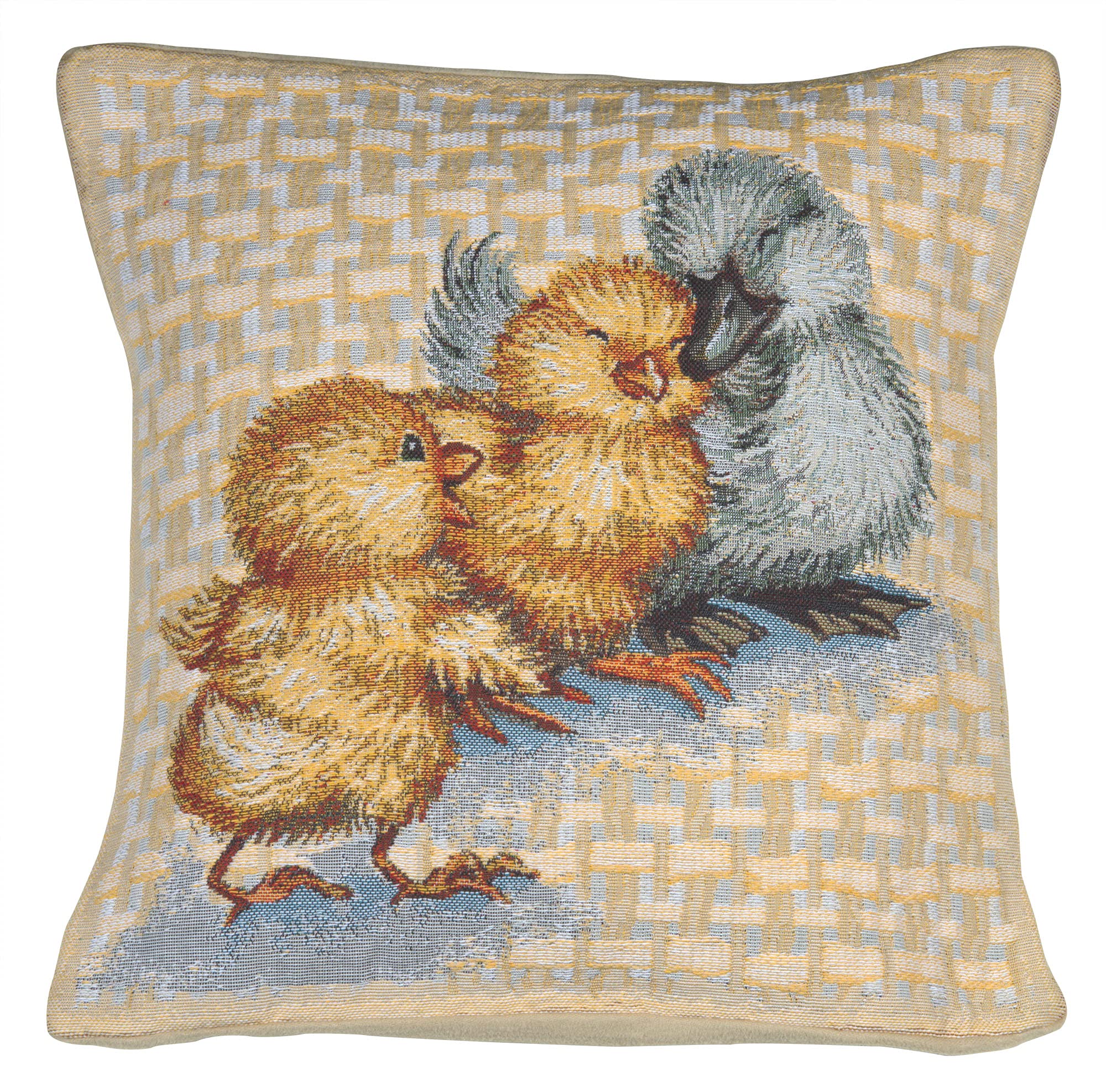 Easter Duck II Square Throw Pillow Cover 14x14 - Boho Decorative Cushion Case, European Cotton Jacquard Woven Pillow Cover for Living Room, Bedroom & Sofa Decor