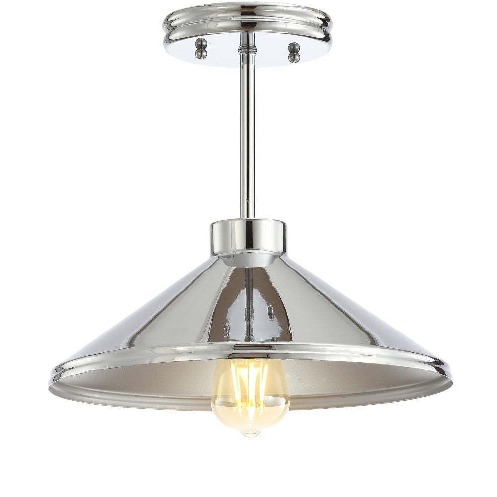 Cisco 11.75 Inch Modern Farmhouse LED Semi Flush Mount Ceiling Light - Rustic Industrial Lighting for Kitchen, Dining Room, Bedroom & Entryway