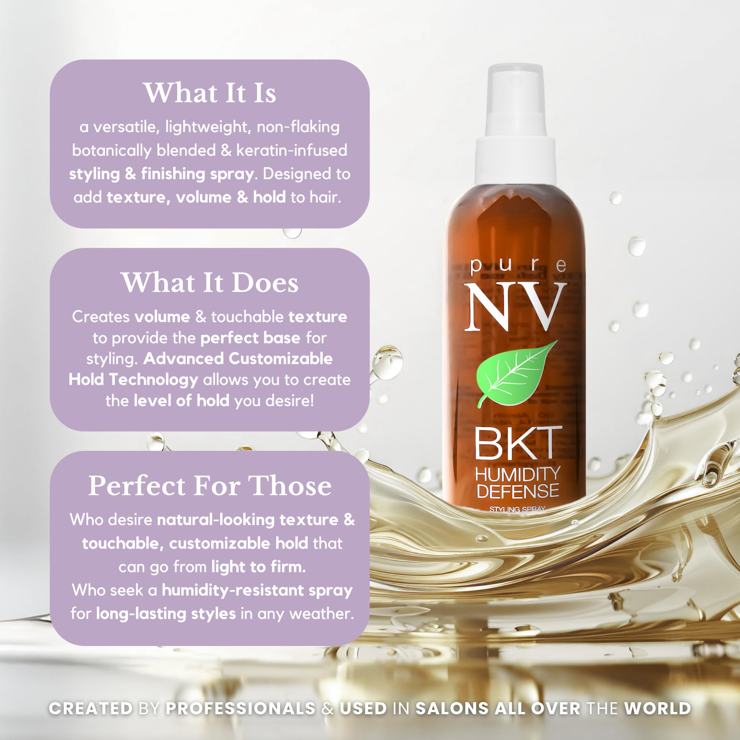 Humidity Defense Hairspray with Keratin, Collagen & Argan Oil - Anti-Frizz, Moisture Repellent & Hair Repair Treatment (8.5oz) for Salon-Quality Styling & Humidity Protection