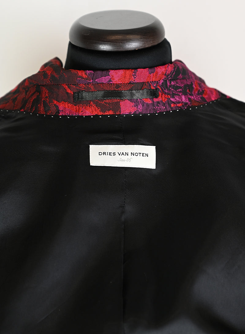 Dries Van Noten Floral Print Dress with Red Roses - Size 40 | Elegant Women's Fashion for Parties & Special Occasions