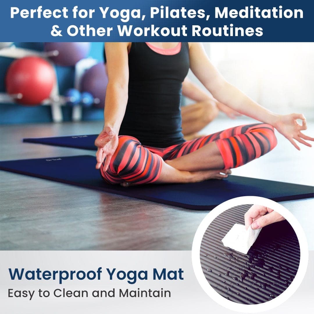 Dr Trust USA Extra Thick NBR Yoga Mat for Exercise, Fitness & Home Workouts – Non-Slip, Durable & Comfortable for Yoga, Pilates, Gym & Floor Exercises