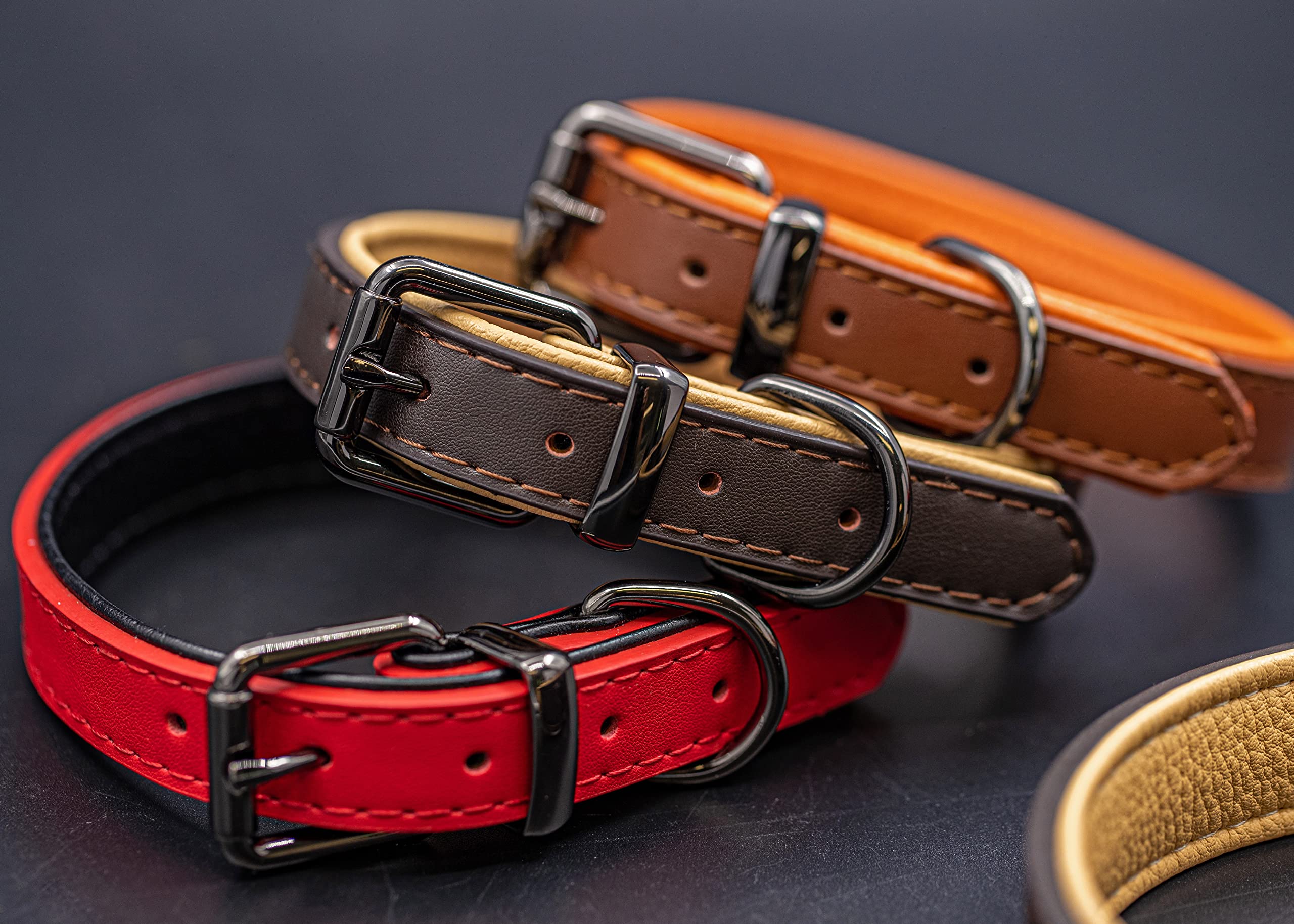 Premium Genuine Leather Dog Collar ¾” X 15 ¾” - Soft Waterproof Padded Collar for Small, Medium & Large Dogs - Durable Pet Collar for Daily Walks, Training & Outdoor Adventures