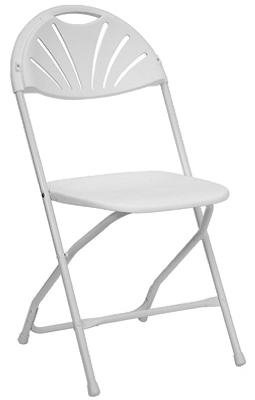 DeluxDesigns 2141 White Plastic Fanback Chair - Set of 8 Stackable Dining Chairs for Restaurants, Cafes & Outdoor Events