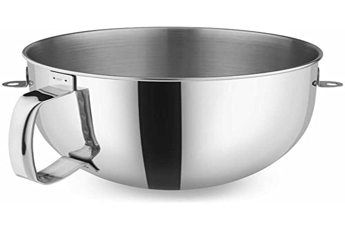 KitchenAid 6-Quart Stainless Steel Mixing Bowl with Ergonomic Handle - Perfect for Baking, Cooking, and Food Prep in Home Kitchens