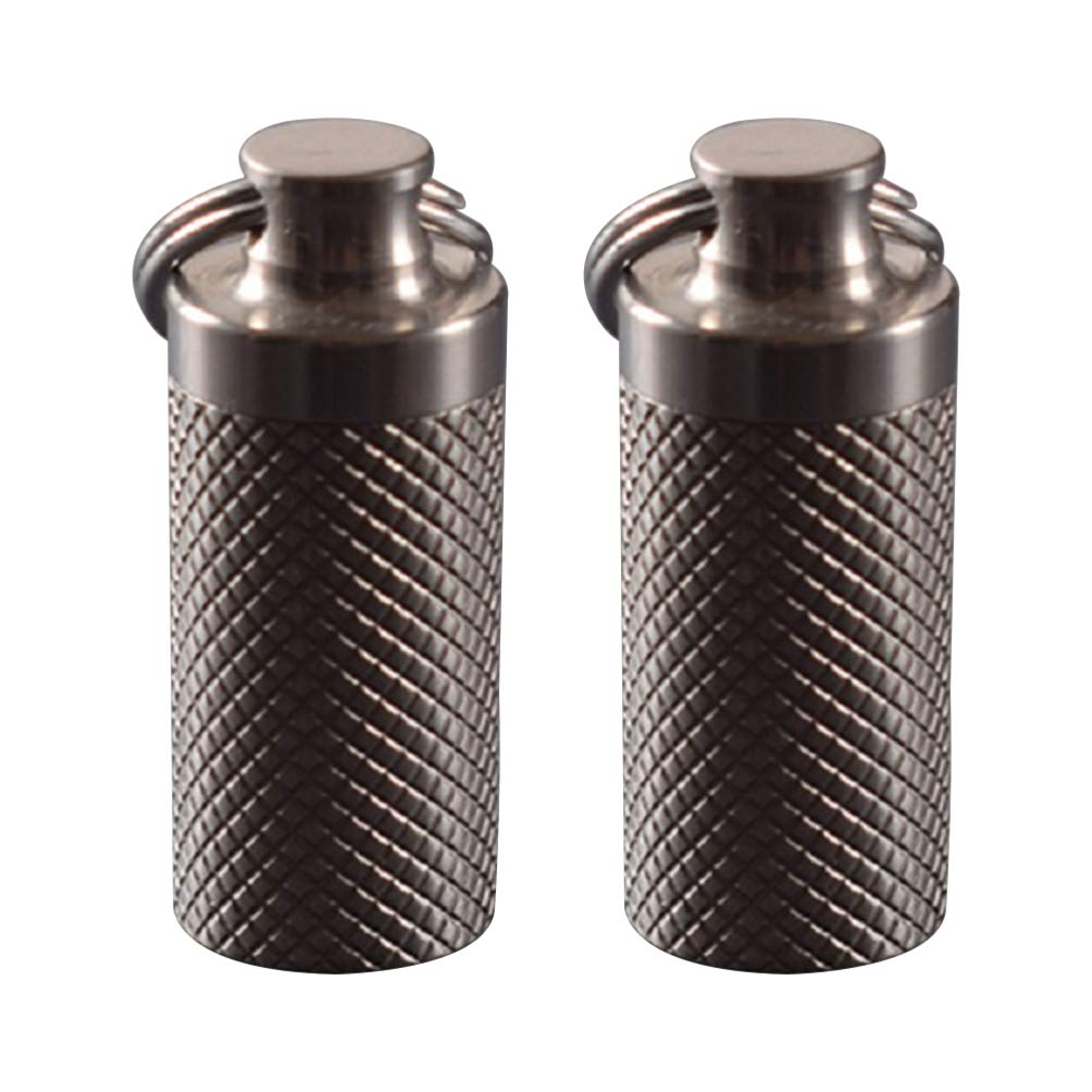 **Milisten 2-Pack Waterproof Metal Pill Holder Keychain - Portable Pill Box Case for Travel, Camping, Hiking & Daily Medication Storage**