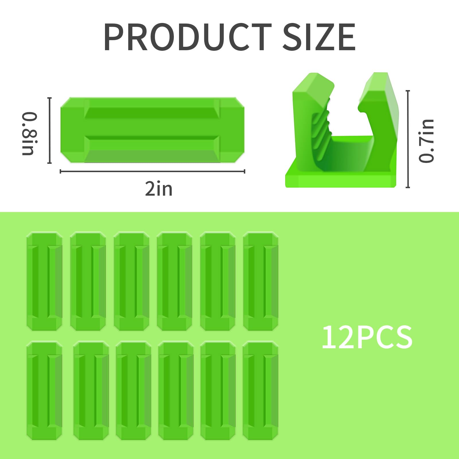 12 Pack Silicone Pen Holder for Desk - Adhesive Pencil Organizer with 12 Extra Stickers, Marker & Stationery Clip for Office, Classroom, Home - Perfect Teacher Supplies & Desk Accessories (Green) - Ideal for Organizing Pens, Pencils, Markers on Desks, Walls, or Any Smooth Surface