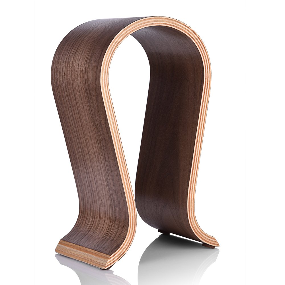 Wooden U-Shaped Headphone Stand Holder - Desk Display Shelf & Hanger for Gaming Headsets, Office, Studio (Perfect for Gamers, Professionals & Music Lovers)