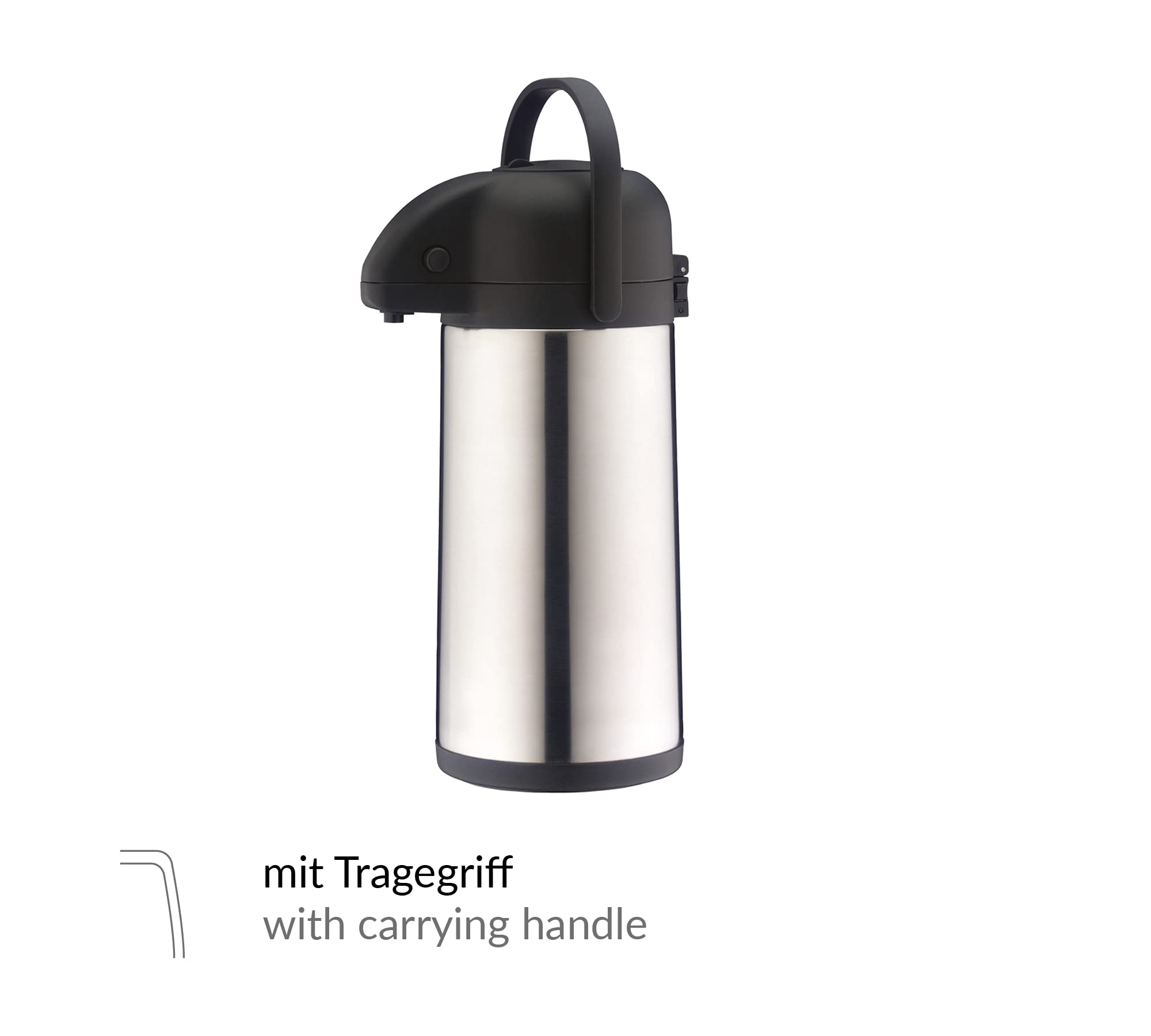 ALFI Stainless Steel Drink Dispenser 2.5L - Silver/Black Water Pitcher for Parties, Events & Office Use | BPA-Free Beverage Container
