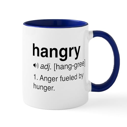 White/Navy Inside - Hangry Definition Mugs