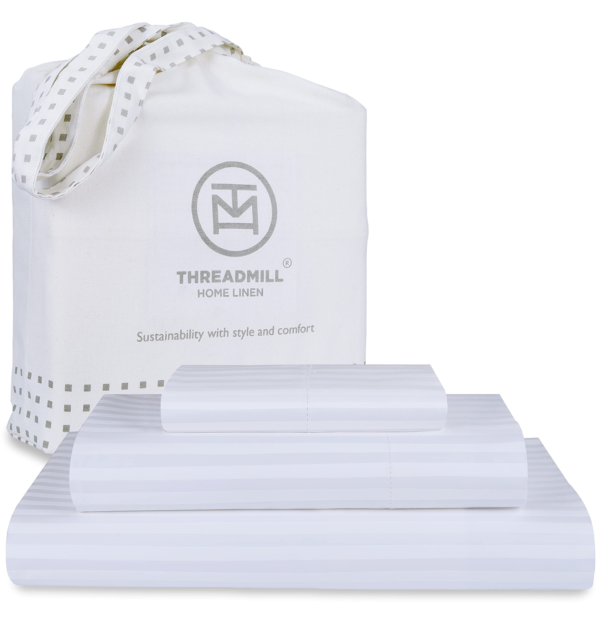 Premium 600 Thread Count Twin XL Cotton Sheets Set - 100% Cotton Sateen Weave Bedding with 15