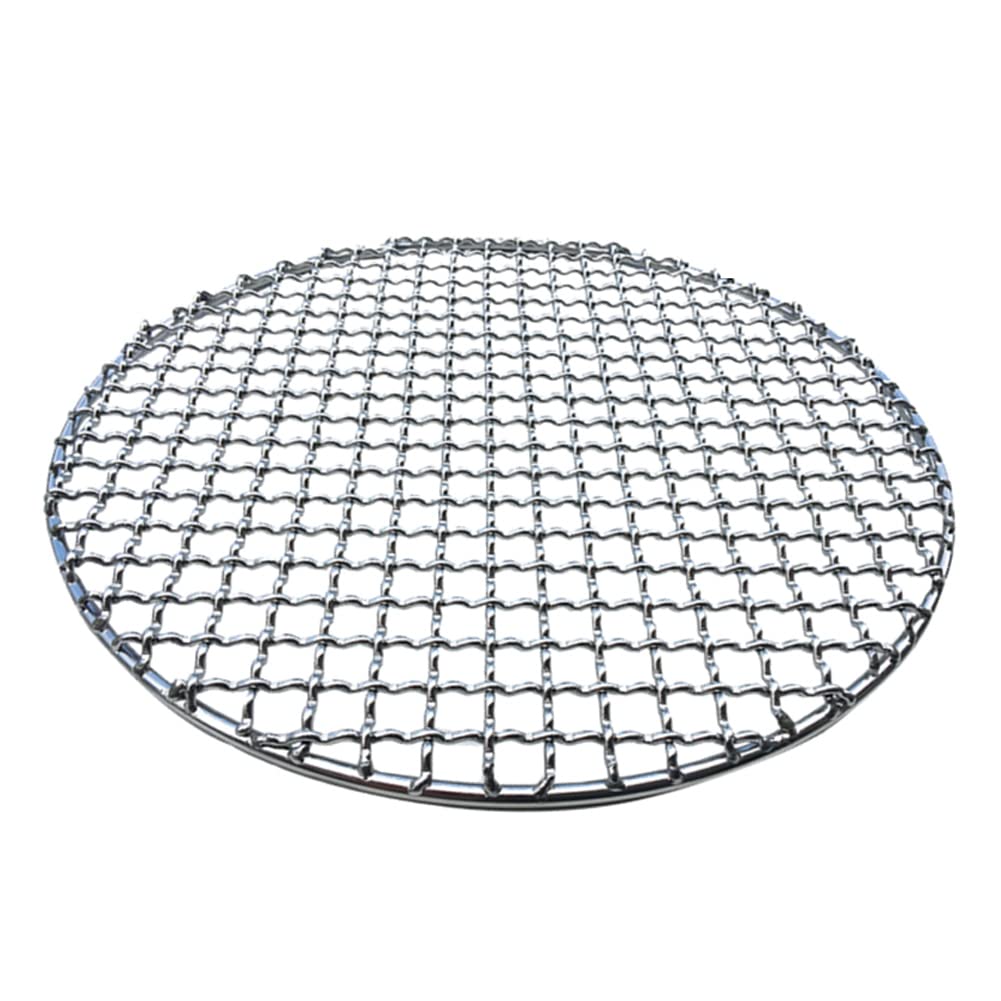 Stainless Steel Korean BBQ Grill - Non-Stick 33cm Round for Outdoor Cooking & Camping