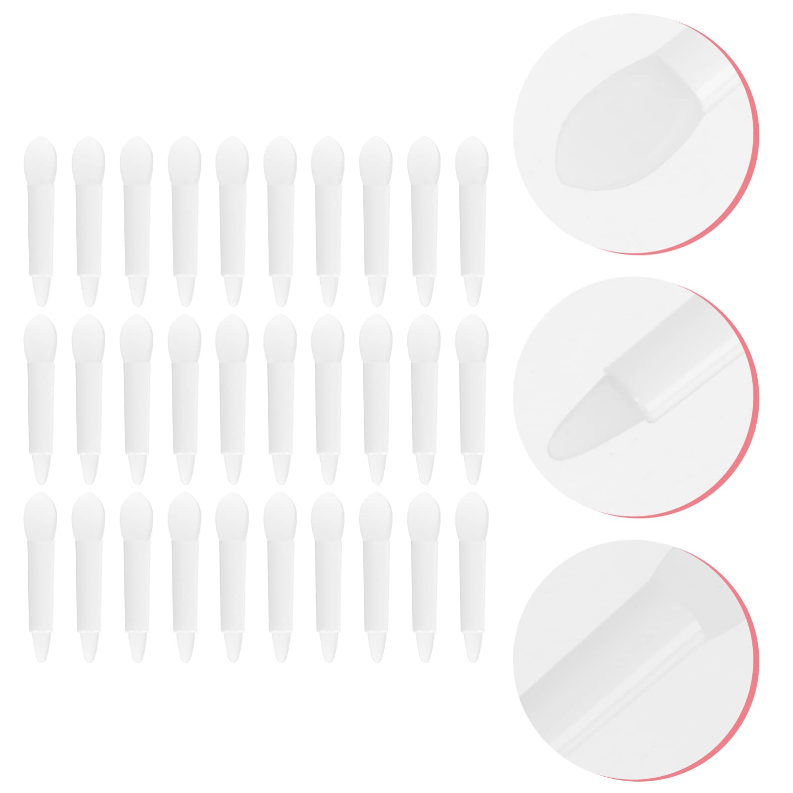 Lurrose 30Pcs Silicone Makeup Brush Set - Eyeshadow & Lipstick Applicator for Cream & Liquid Cosmetics (White) | Perfect for Professional Makeup Artists & Beauty Enthusiasts