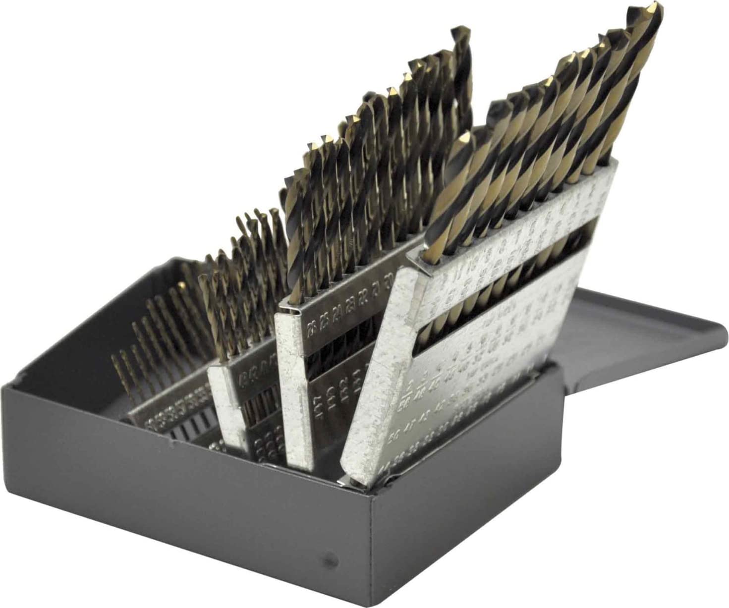 KnKut 60-Piece Short Stubby Drill Bit Set (Sizes 1-60) - Premium HSS Metal Drill Bits for Precision Drilling in Tight Spaces, DIY Projects & Metalworking