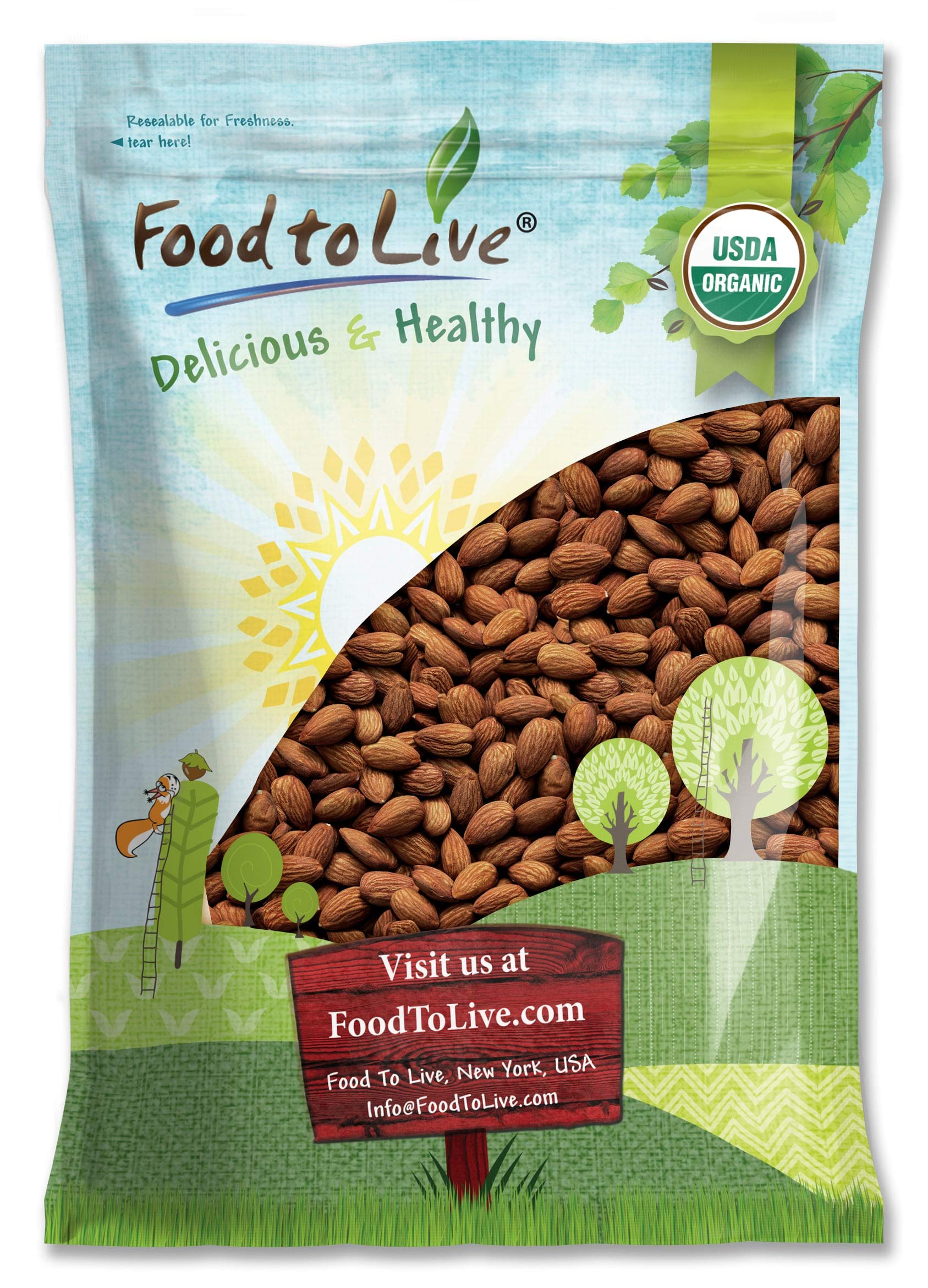 Organic Dry Roasted Almonds, 8 Pounds – Non-GMO, Unsalted, Vegan, Keto, Paleo, Kosher, Bulk Snacks | High in Protein, Fiber, Vitamin E & Minerals | Perfect for Healthy Snacking, Baking & Meal Prep