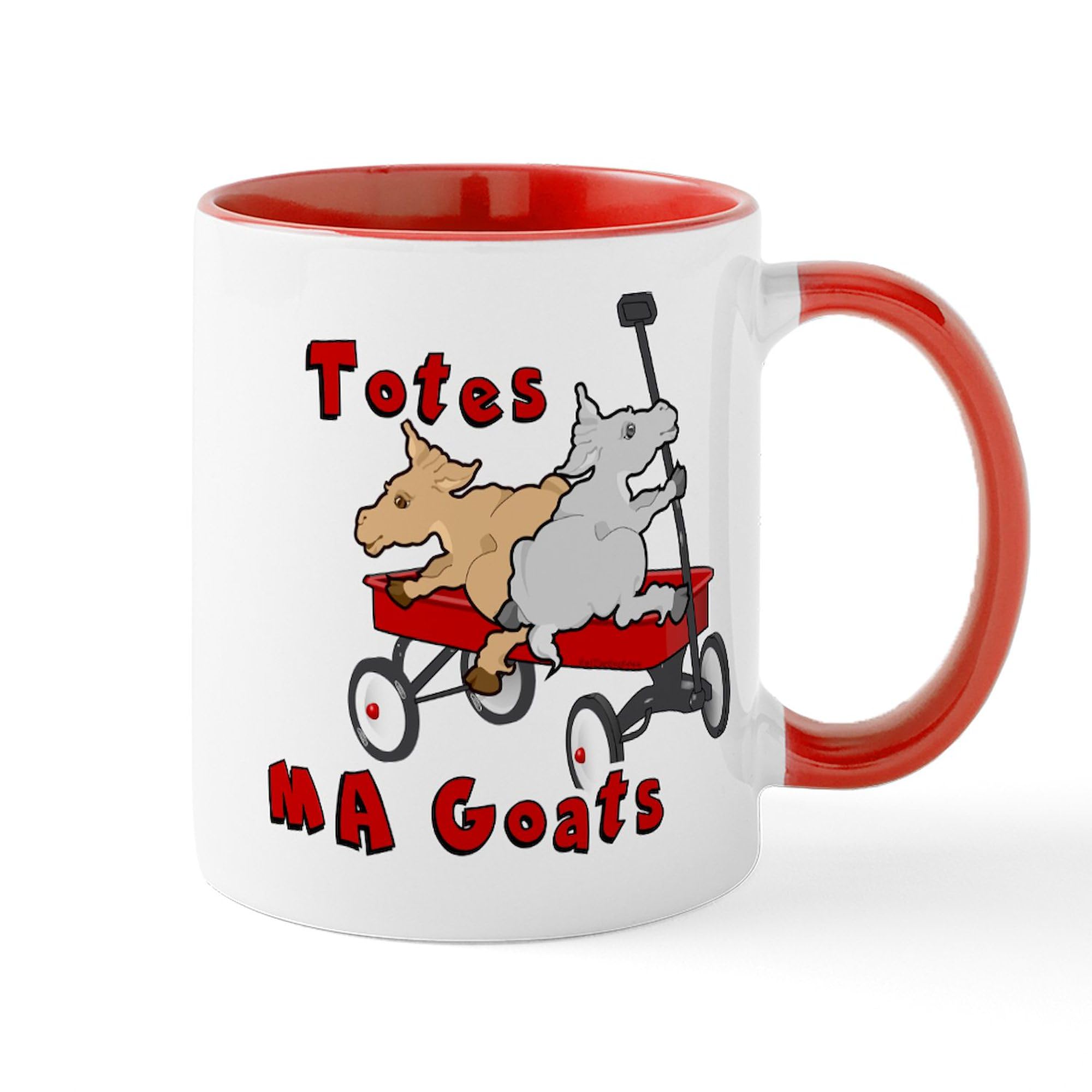 **CafePress Totes Magoats Red Wagon Ceramic Coffee Mug - 11 oz (325 ml) - Funny & Unique Gift for Coffee Lovers - Perfect for Home, Office, or Camping**