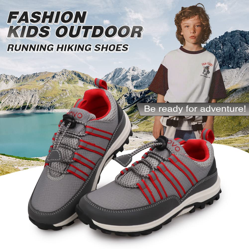 UOVO Boys Sneakers - Lightweight Running & Hiking Shoes for Kids | Non-Slip Athletic Outdoor Shoes for Little & Big Boys | Perfect for School, Sports & Playtime